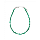 Platinum Bracelet with Green Bead Gemstone