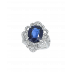 Natural Royal Blue Sapphire And Platinum Ring In Cushion Cut Sri Lanka