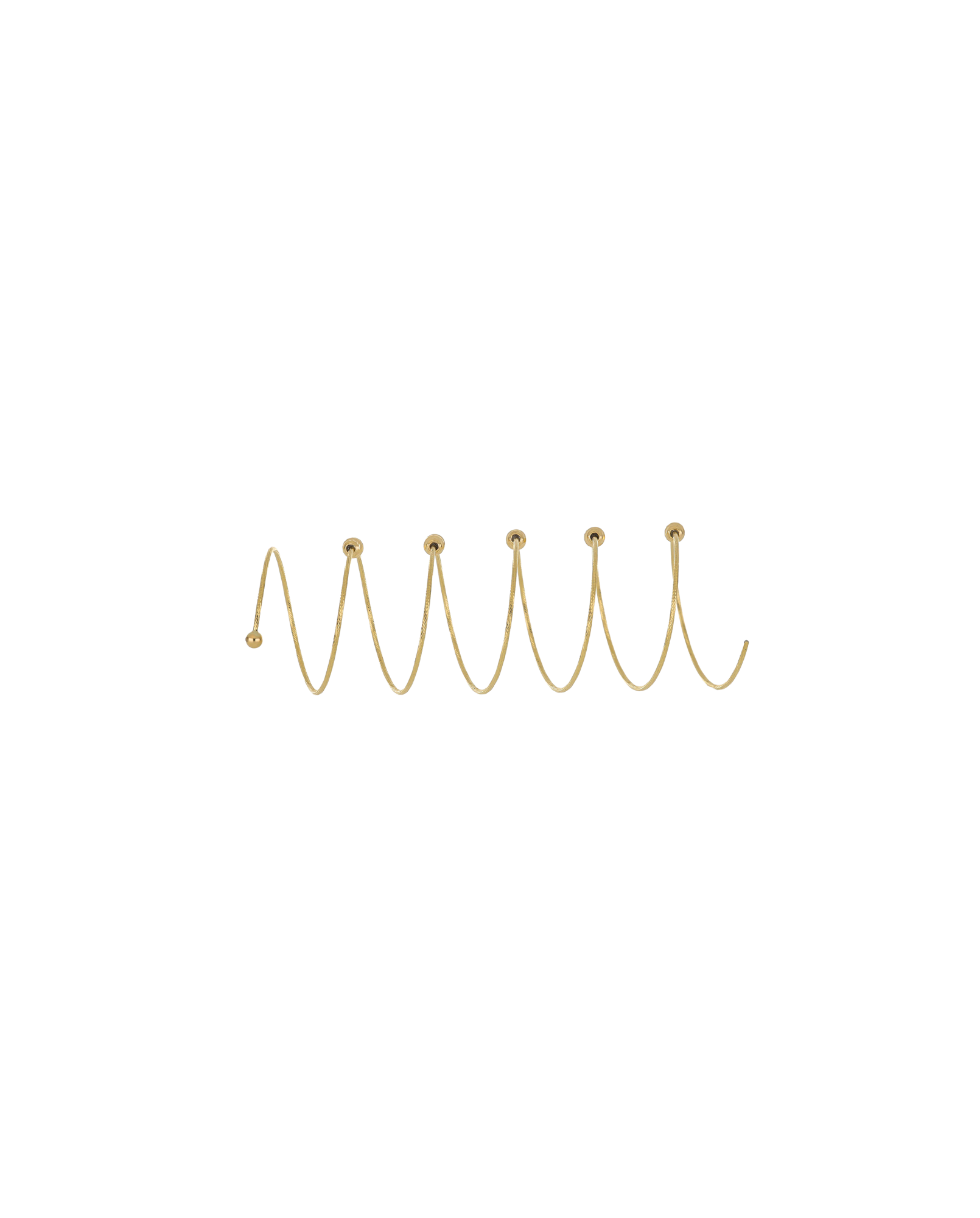 Gold Spiral Bead Wrap Statement Ring