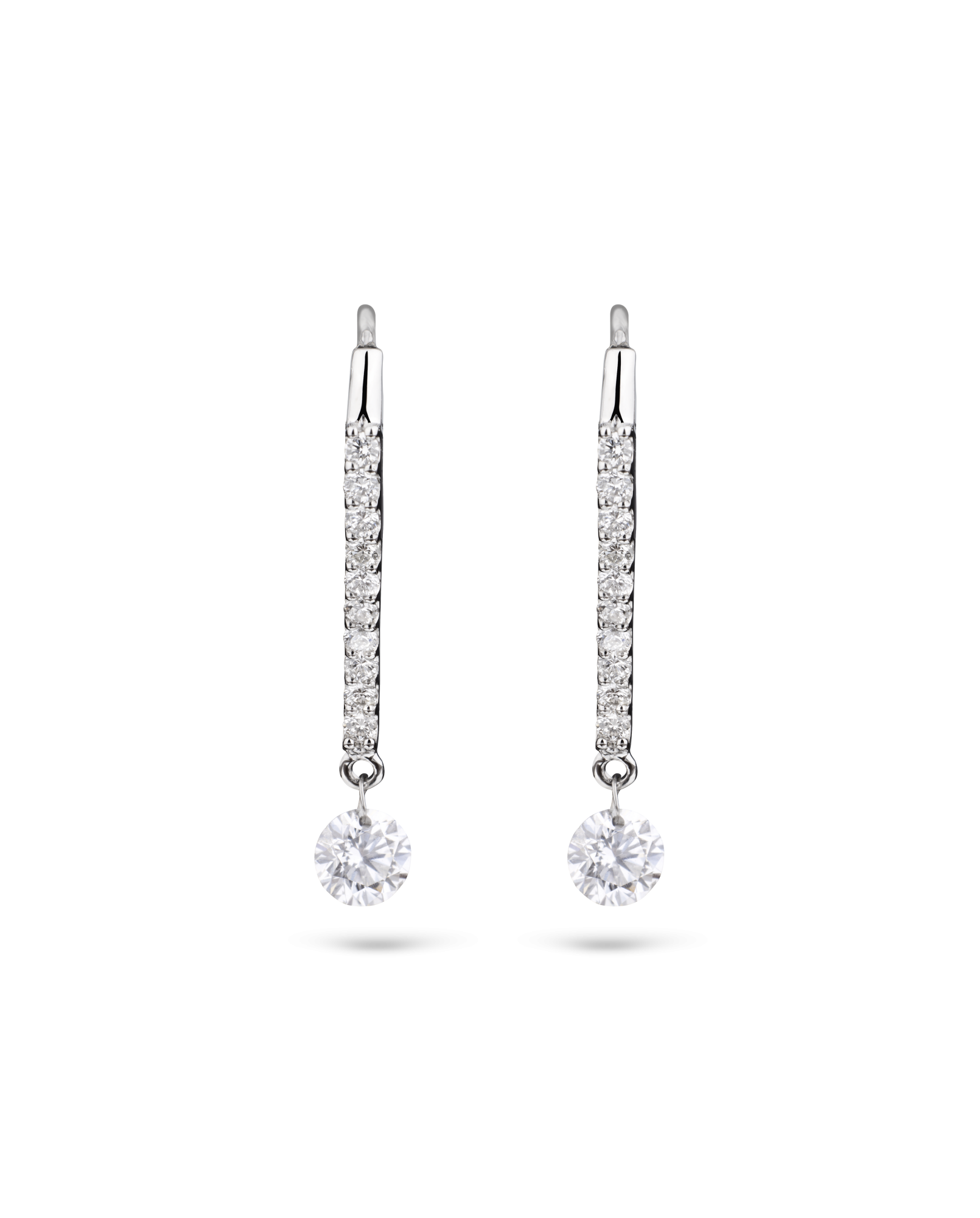 CGL 0.24ct Diamond Line Drop Earrings