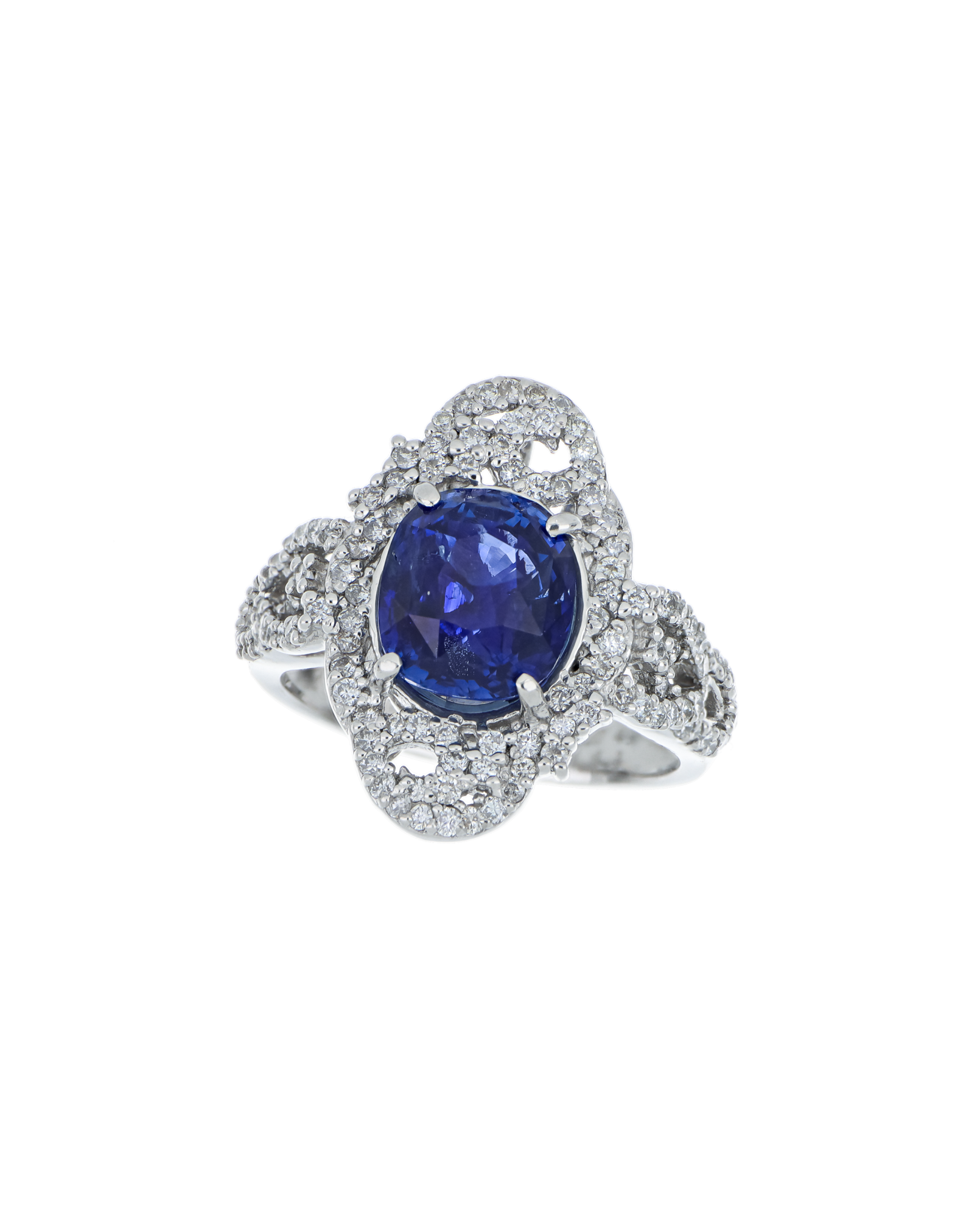 Certified Blue Sapphire Exclusive Ring With Platinum Band