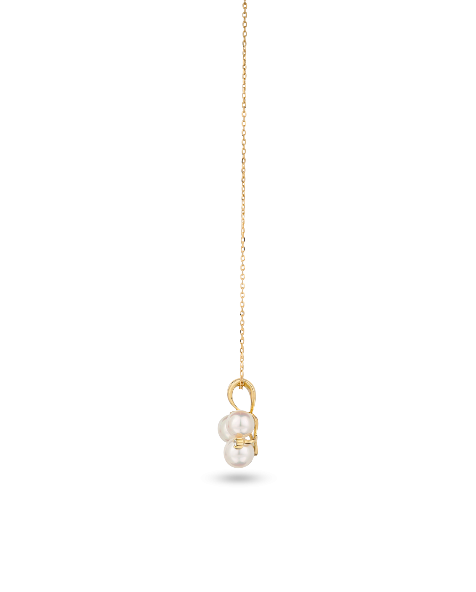K18 Yellow Gold Akoya Baby Pearl Cluster Necklace 3.65ct