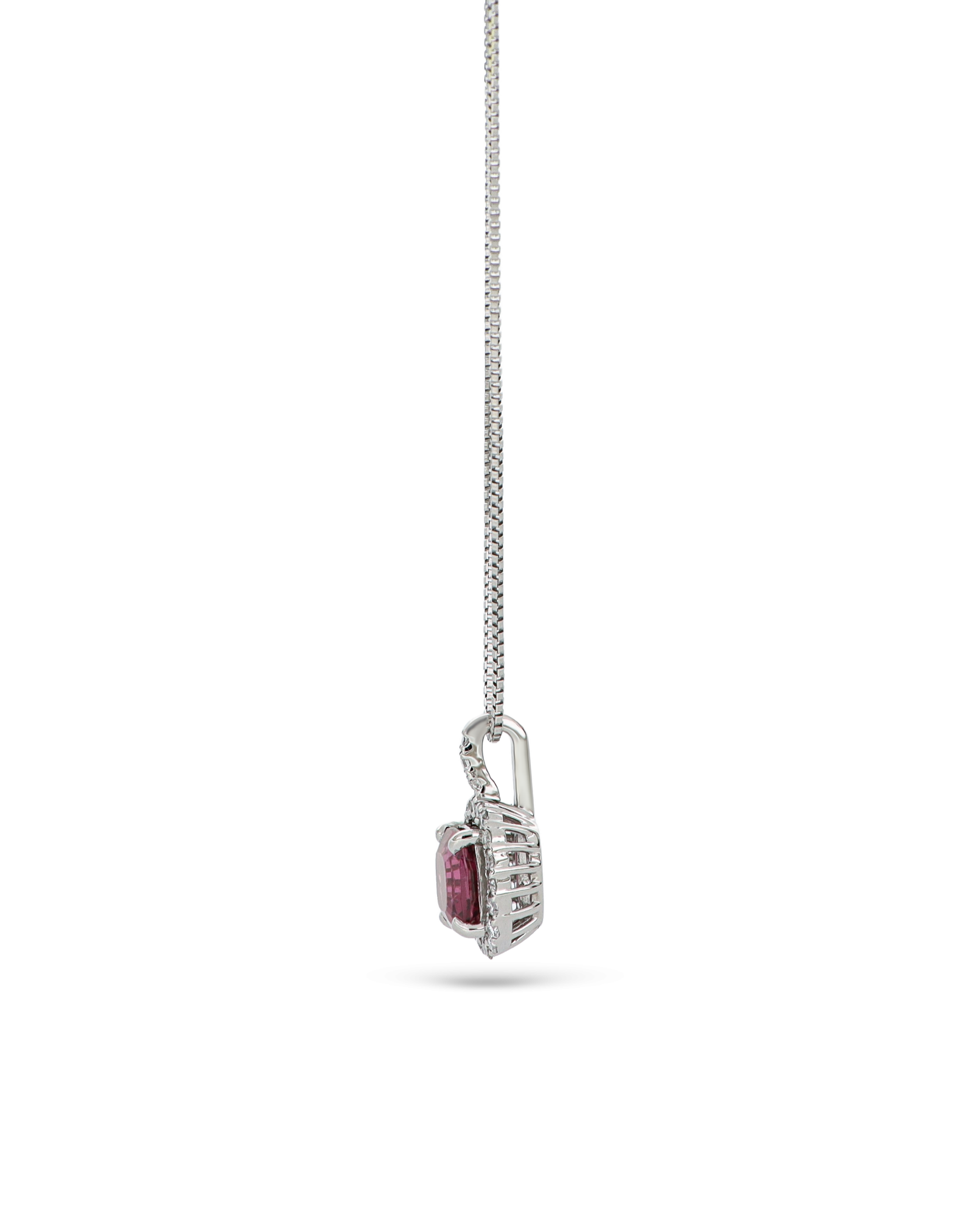 Platinum Grape Garnet Pendant Necklace - Deep Color Elegance
