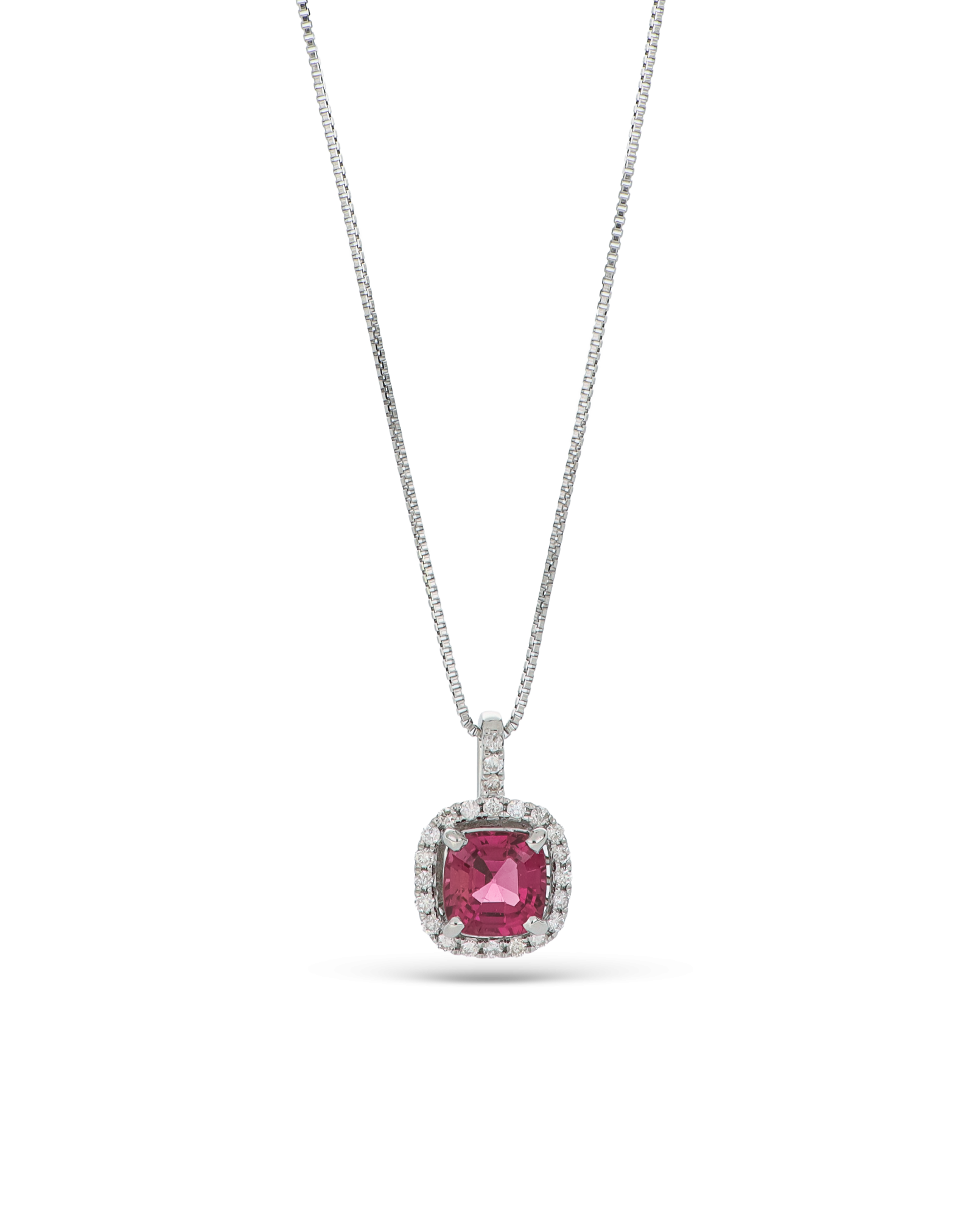 Platinum Grape Garnet Pendant Necklace - Deep Color Elegance