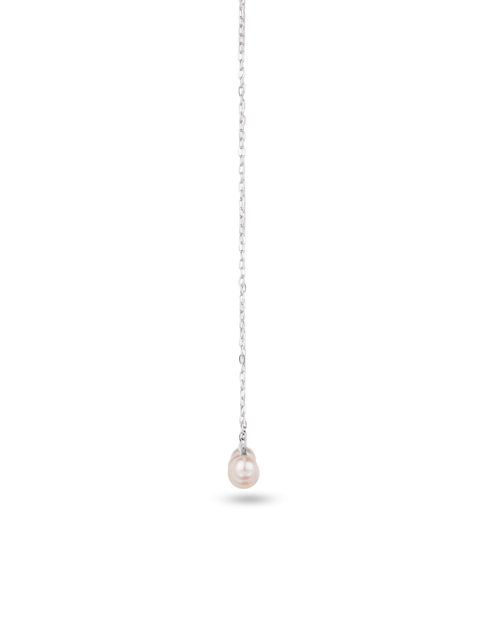 Platinum Akoya Pearl Three Stone Pendant Necklace