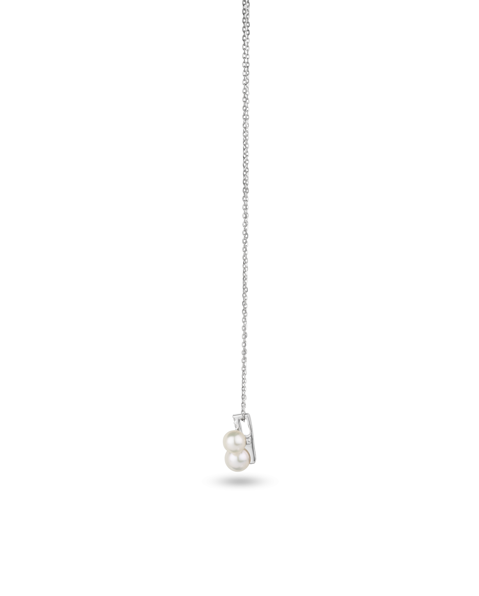 2.1 ct Dual Pearl Drop Pendant Necklace Classic Pearl Pendant Look