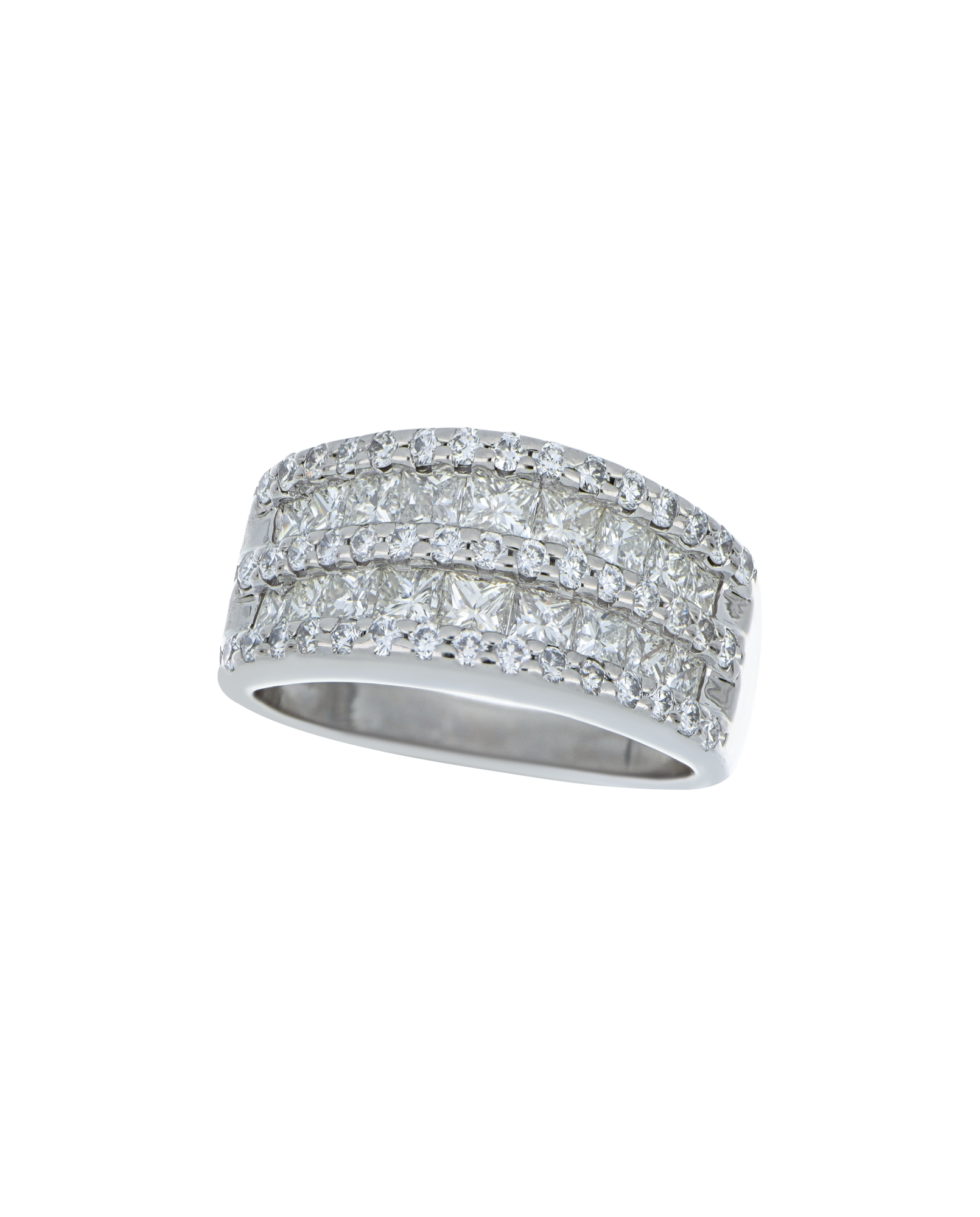 Princess-Cut Diamond Ring With Platinum Band