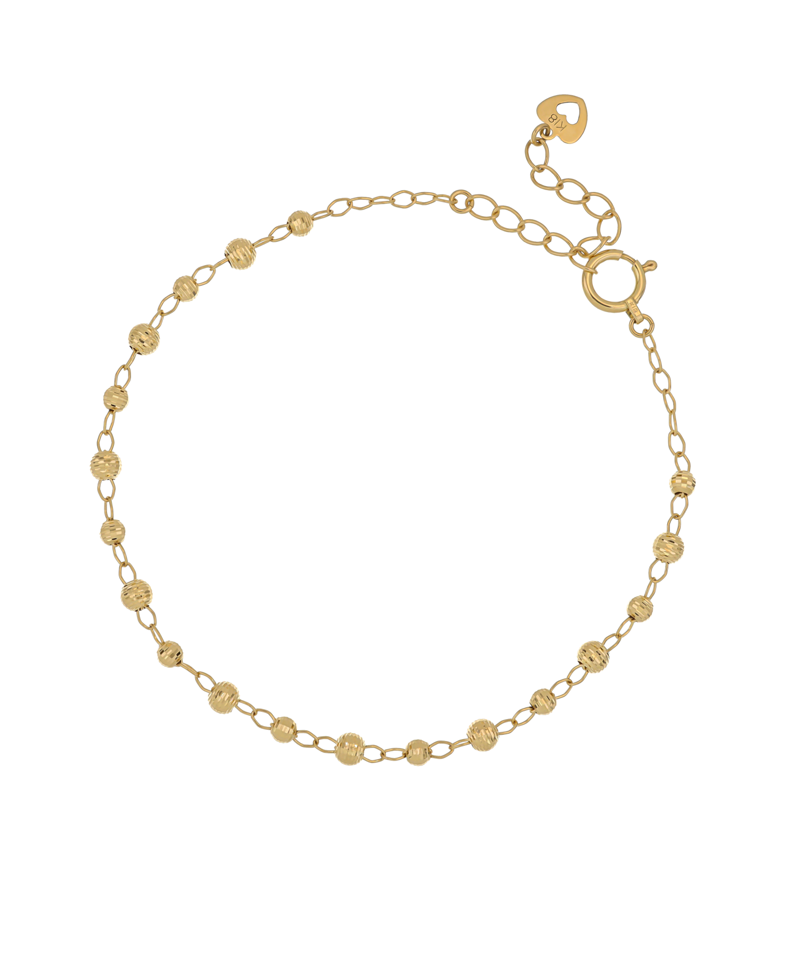 Motif Beaded Yellow Gold Bracelet 