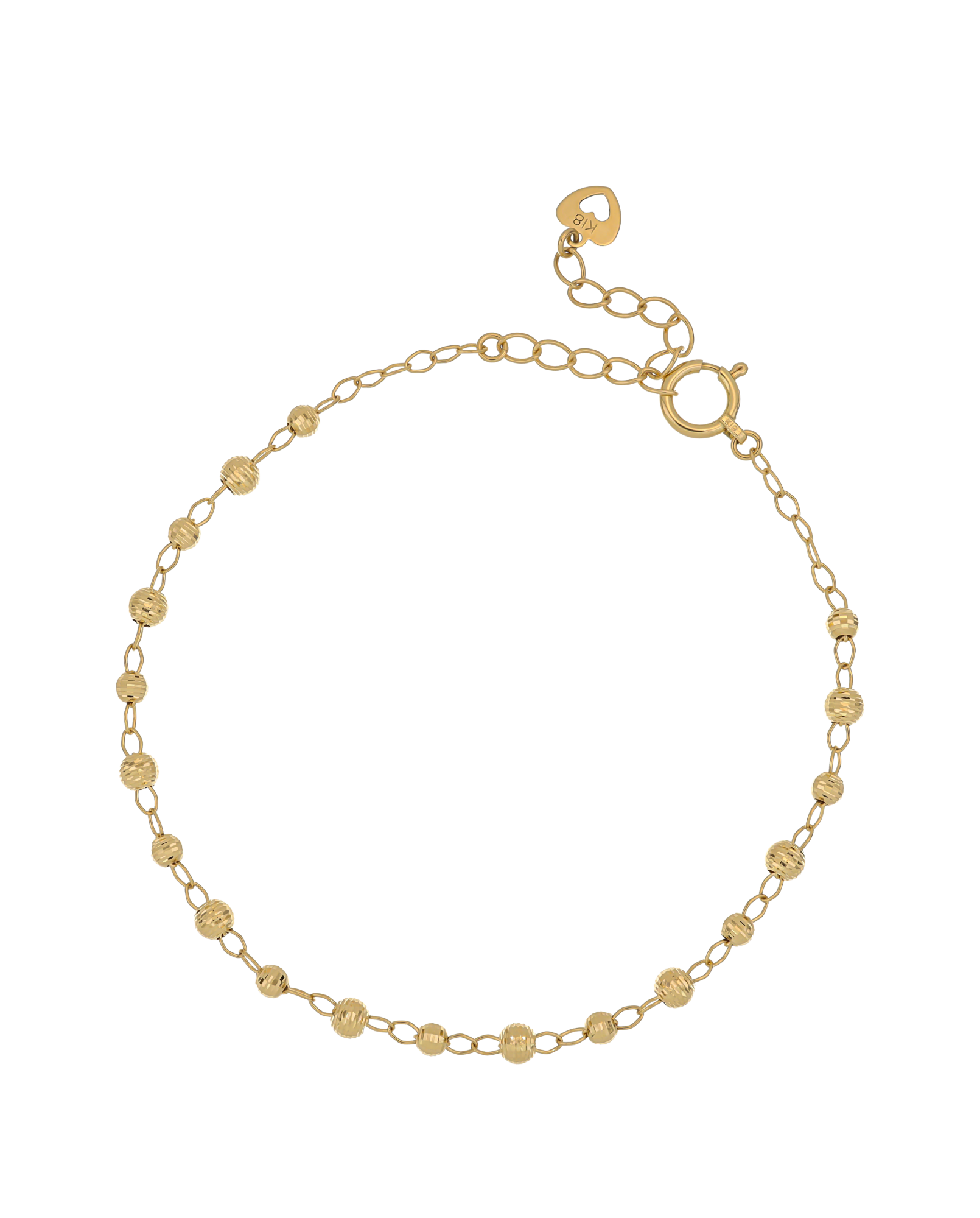 Motif Beaded Yellow Gold Bracelet 