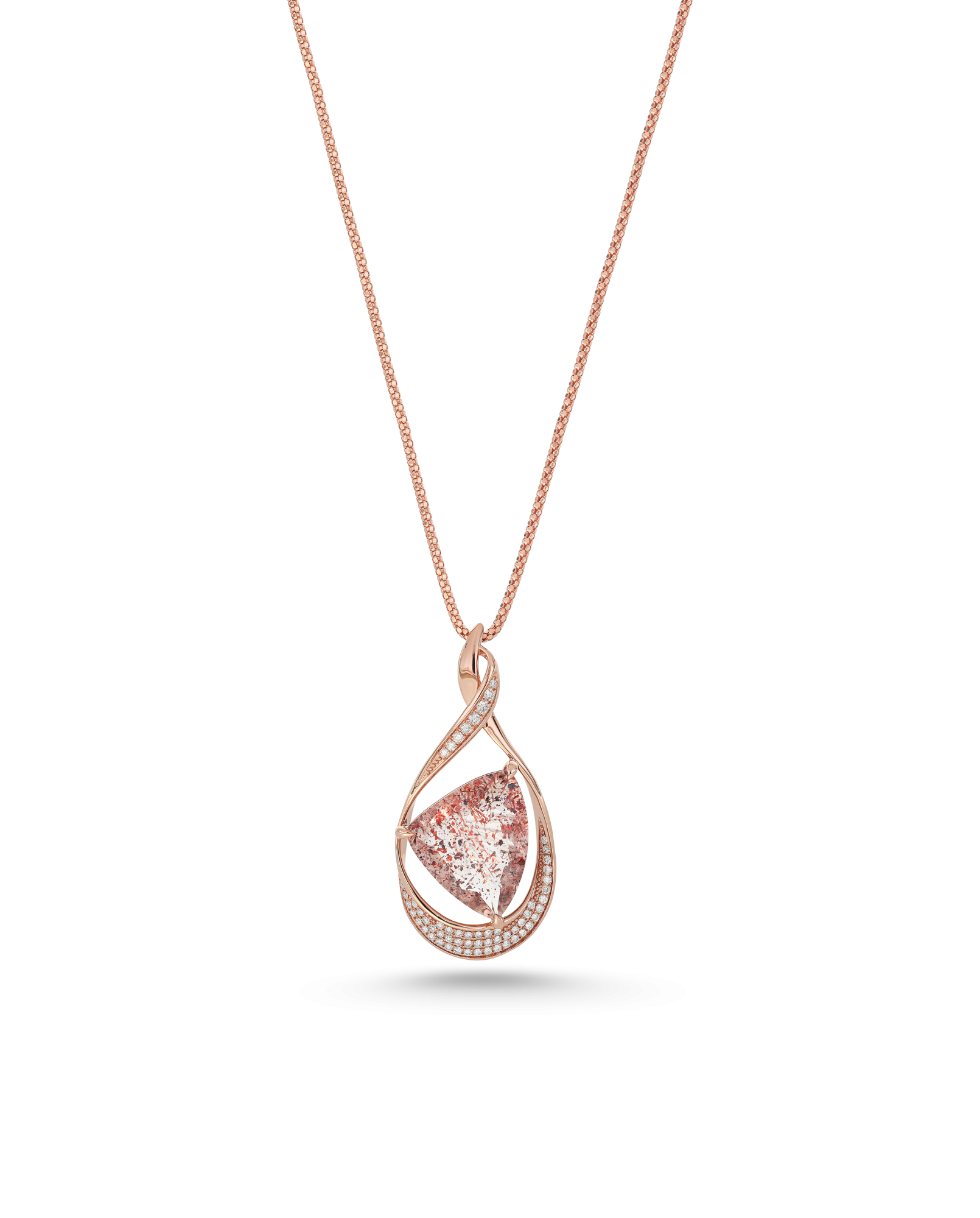 Lepidocrocite Quartz & Diamond Infinity Pendant