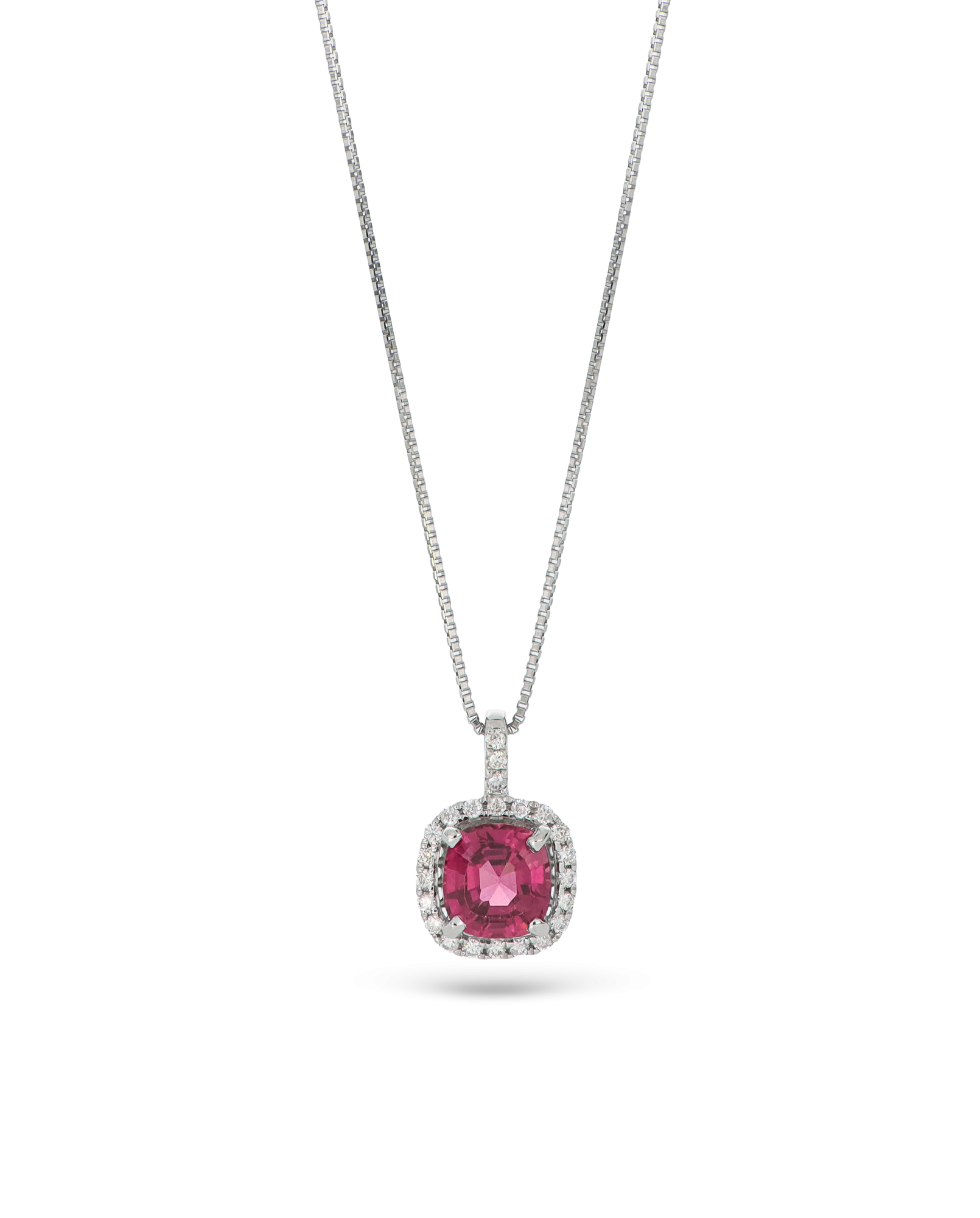 Garnet and Diamond Pendant in Platinum for Milestones