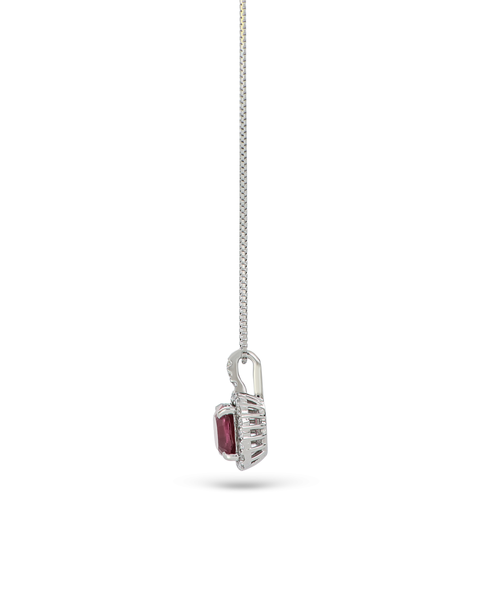Garnet and Diamond Pendant in Platinum for Milestones