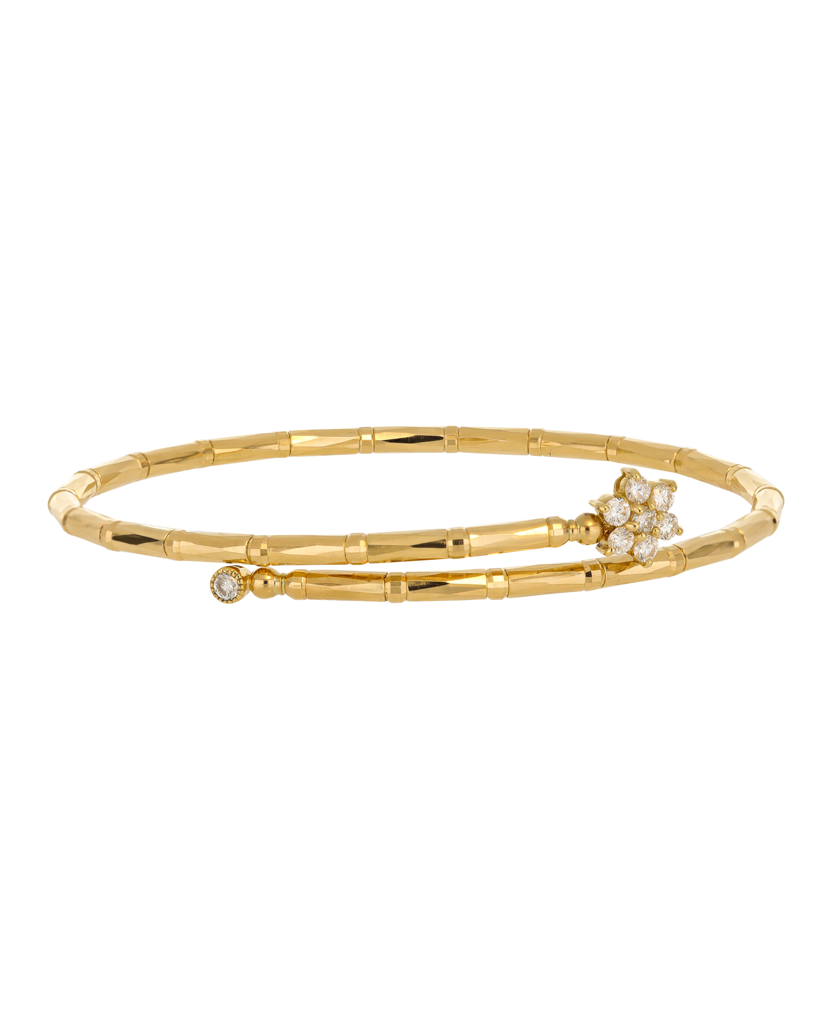 Flower Diamond Yellow Gold Bracelet