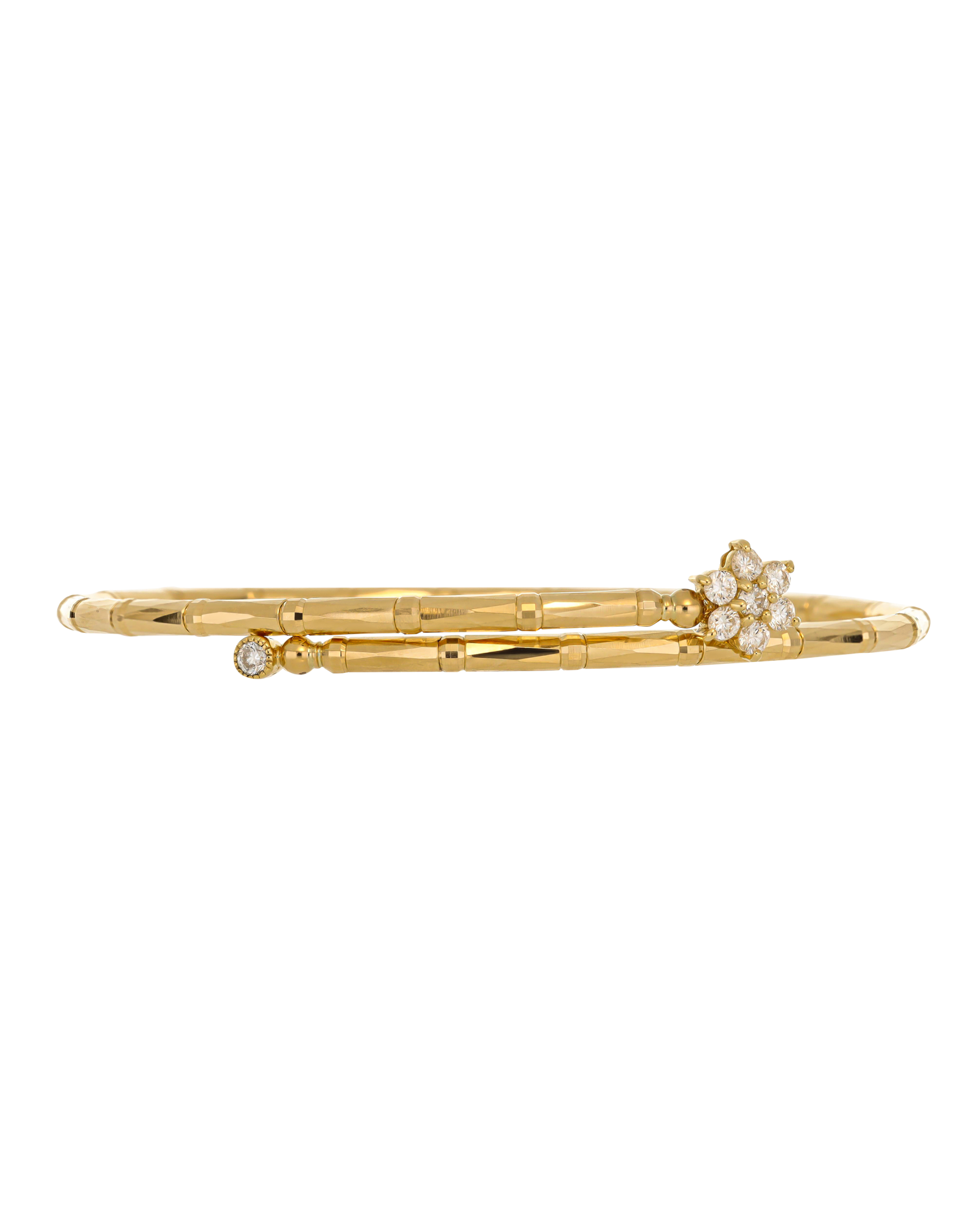Flower Diamond Yellow Gold Bracelet