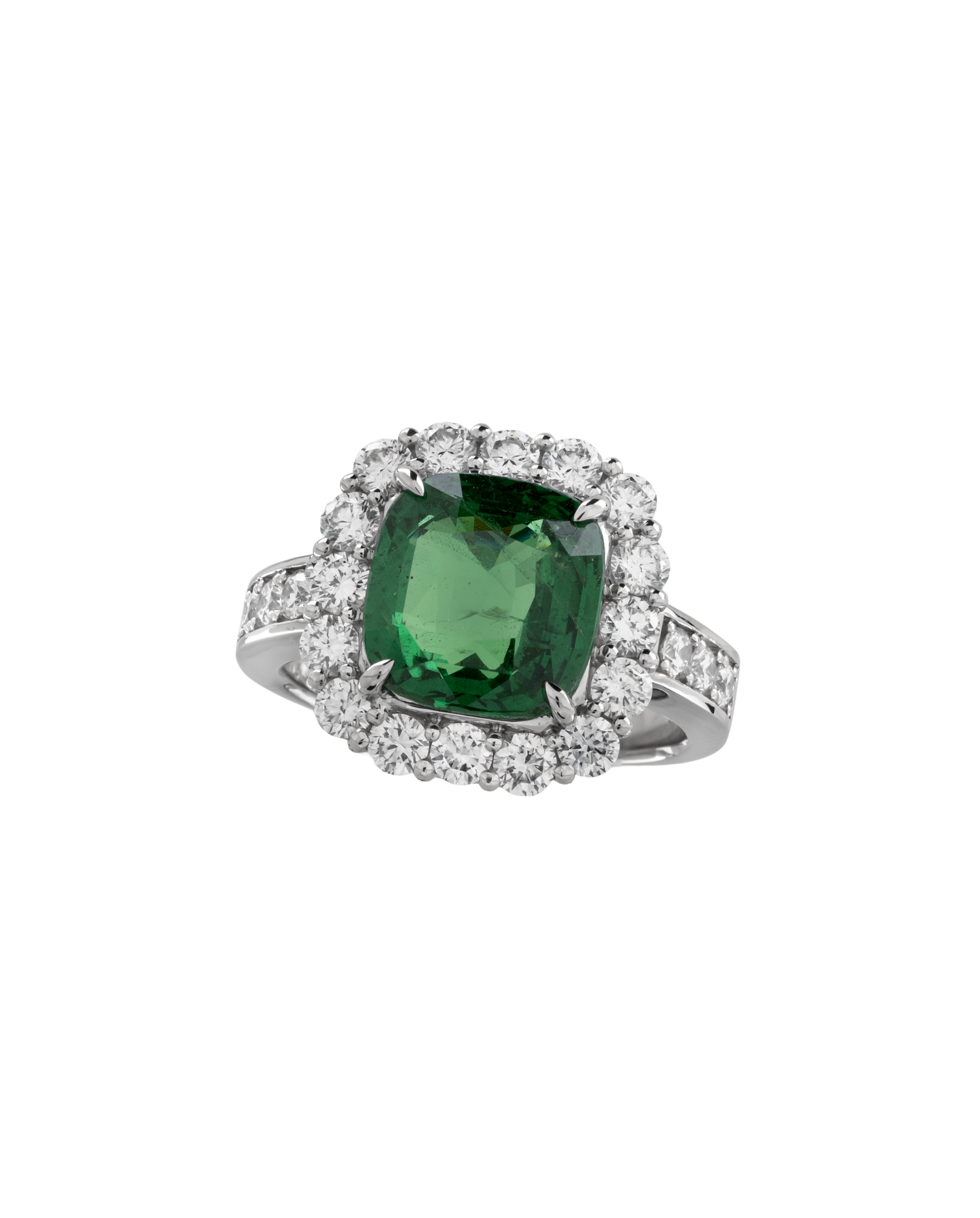 5.59 Ct Tsavorite & Diamond Ring