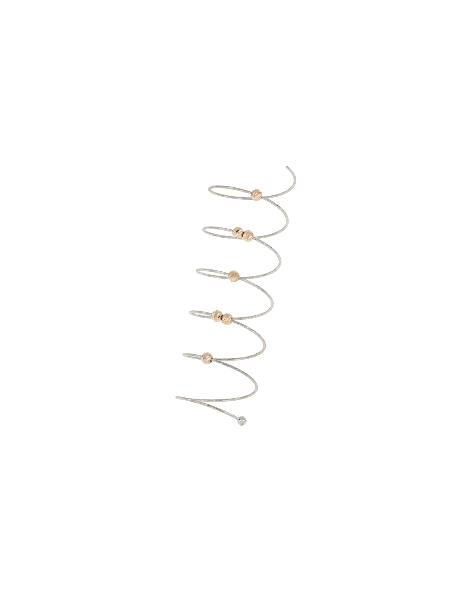 Two Tone Beaded Spiral Contemporary Ring