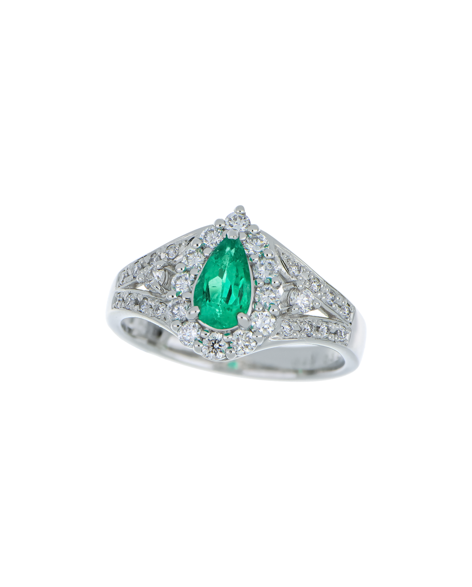 Natural Vintage Emerald Ring with Pear Design
