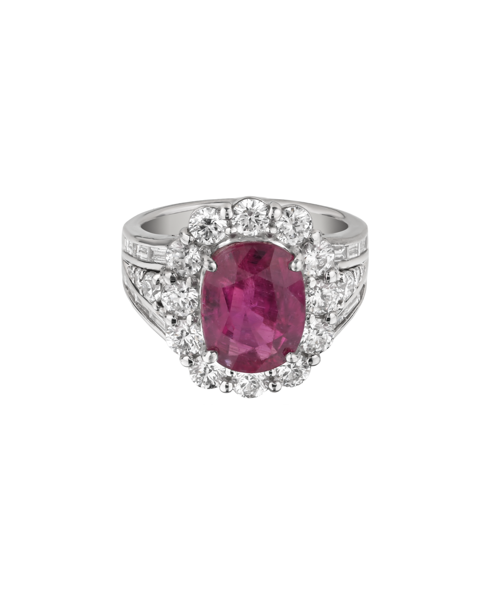 Certified 5.04 ct No Heat Ruby Diamond Ring