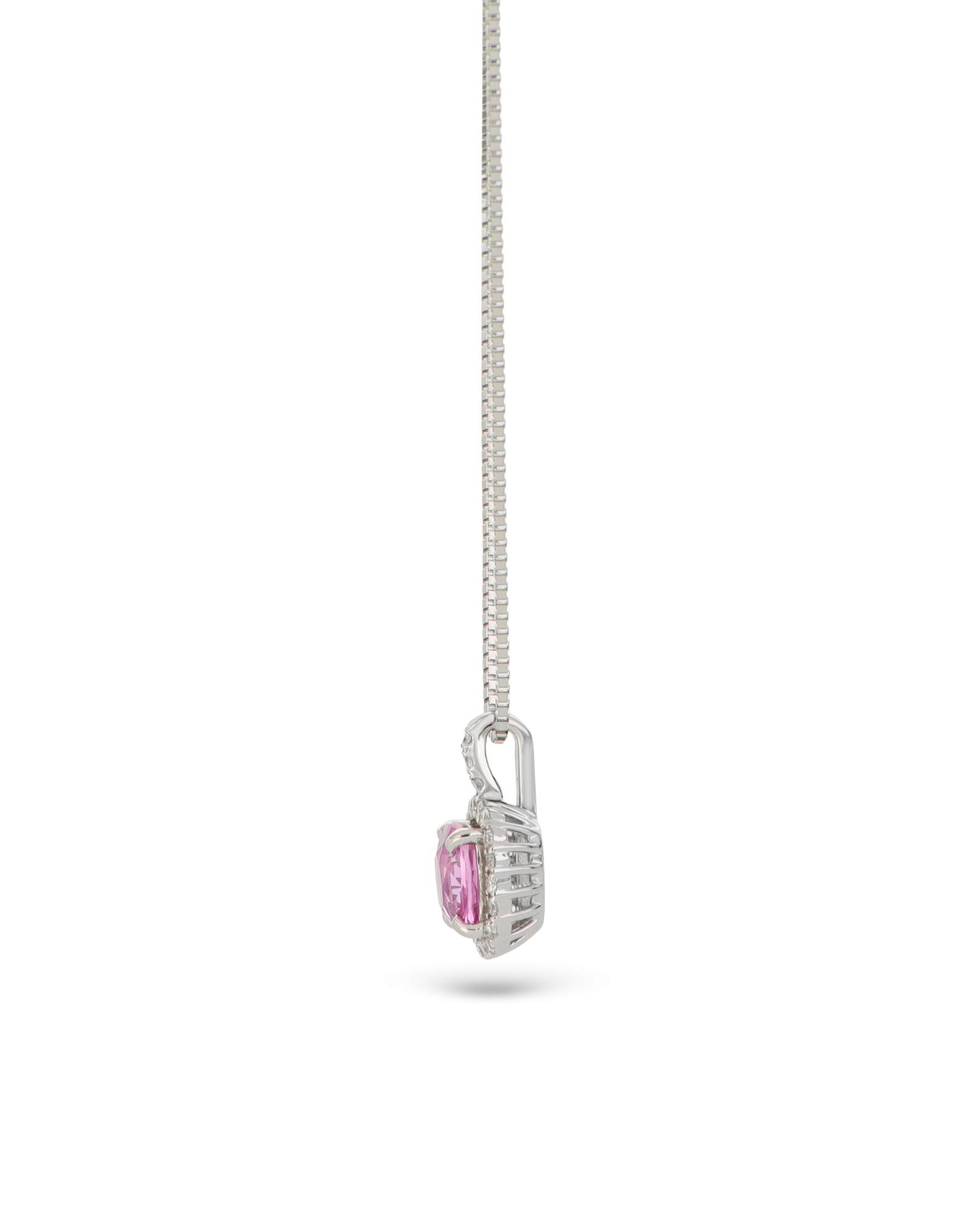 Rare Padparadscha Sapphire Pendant With Accented Diamonds