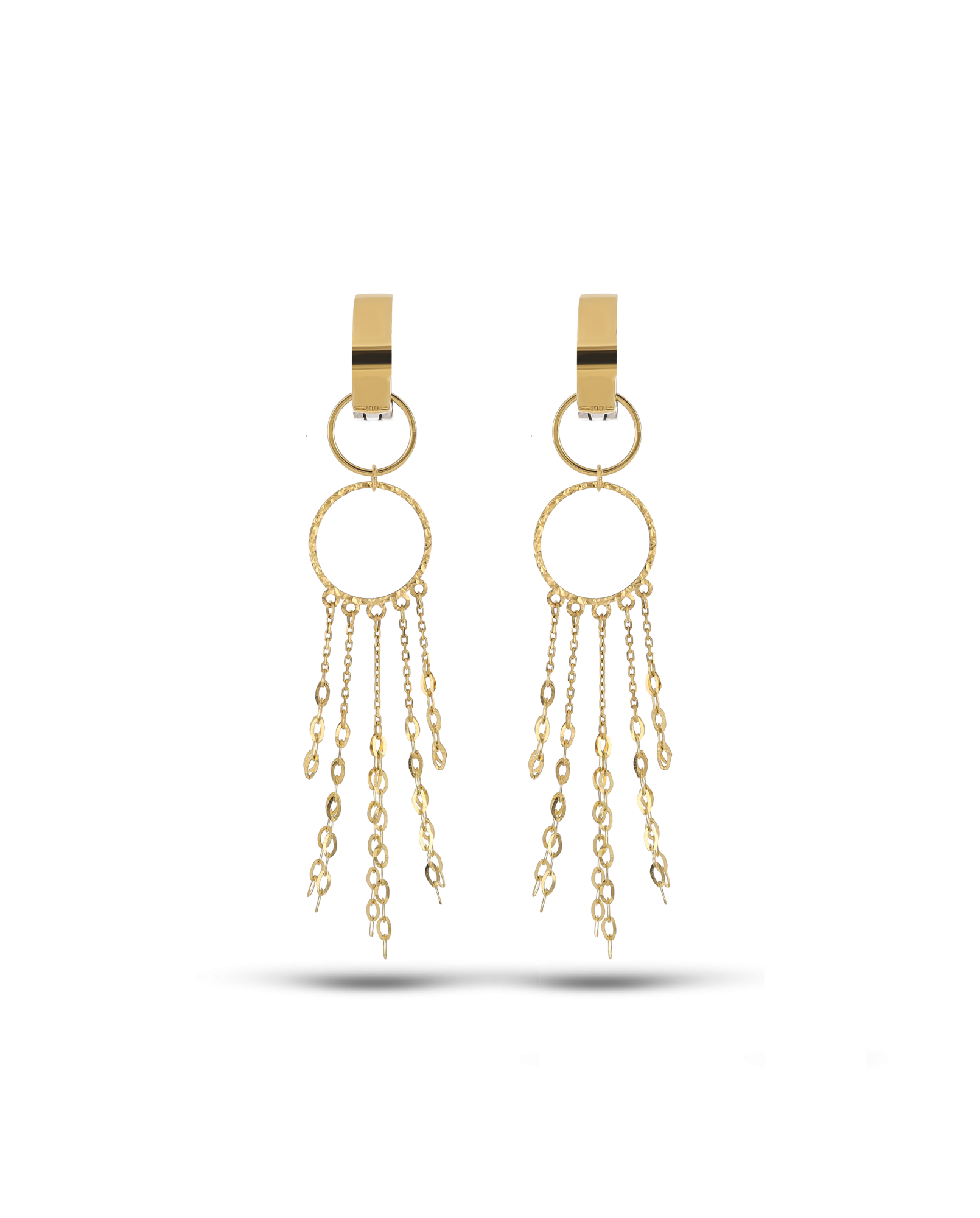 Cascading Tassel Hoop Earrings