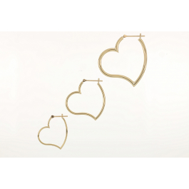 18K Yellow Gold Multi-Size Heart Earrings
