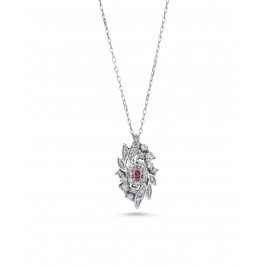 Certified Pink Diamond Floral Pendant