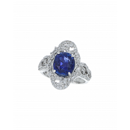 Certified Blue Sapphire Exclusive Ring With Platinum Band