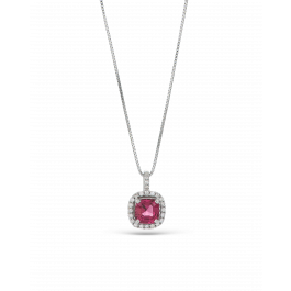 Platinum Grape Garnet Pendant Necklace - Deep Color Elegance