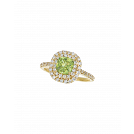 Premium Sphene Yellow Gold Ring With Diamond