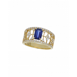 Sapphire Ring in Yellow Gold From Sri Lanka