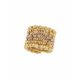 Tri-Tone Gold Multi-Band Flexi Ring