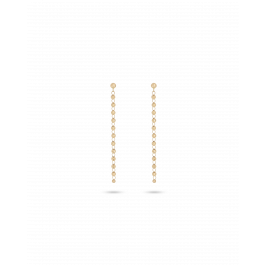 Yellow Gold Drop Earring in Beaded Accent