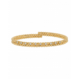 18K Yellow Gold Beaded Flexi Bracelet