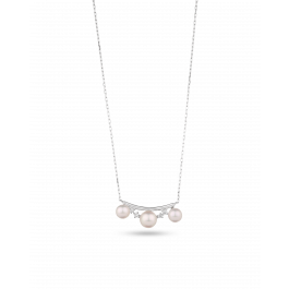 RoundBar Platinum Akoya Pearl Pendant Necklace