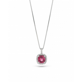 Garnet and Diamond Pendant in Platinum for Milestones