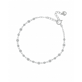 Station Chain Bracelet in White Gold