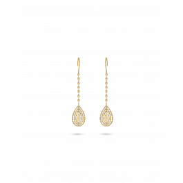 Yellow Gold Teardrop Drop Earrings Elegant Design