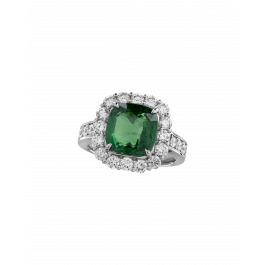 5.59 Ct Tsavorite & Diamond Ring