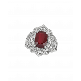 Ruby No Heat Ring With Designer Platinum Band