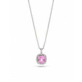 Rare Padparadscha Sapphire Pendant With Accented Diamonds