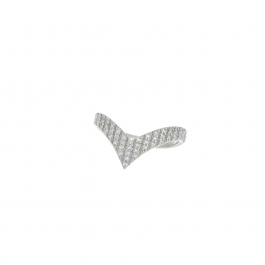 40007 Platinum 900 V-Shaped Diamond Multi-Stone Ring