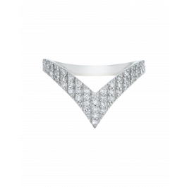 V-Shaped Diamond Multi-Stone Ring for Women