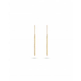Yellow Gold Linear Drop Earrings Contemporary Design