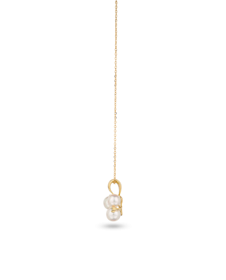 K18 Yellow Gold Akoya Baby Pearl Cluster Necklace 3.65ct