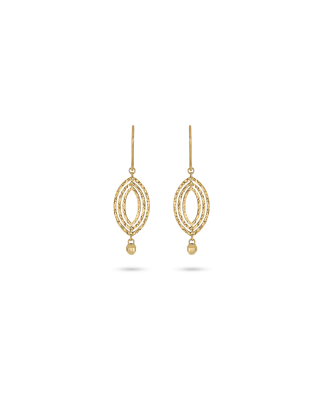 Textured Drop Earrings in 18k Yellow Gold
