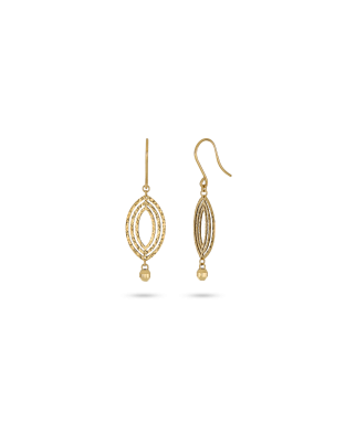 Textured Drop Earrings in 18k Yellow Gold