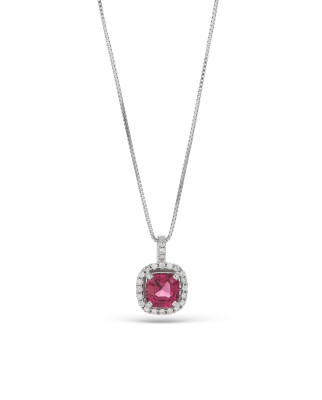 Platinum Grape Garnet Pendant Necklace - Deep Color Elegance