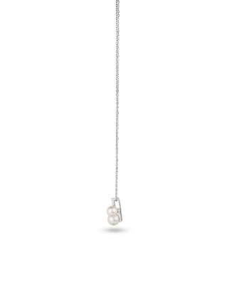 2.1 ct Dual Pearl Drop Pendant Necklace Classic Pearl Pendant Look