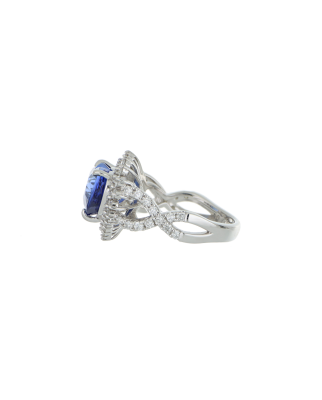 40063 Heart Platinum Sapphire Ring 9.69ct Sapphire Heart Ring with Diamond