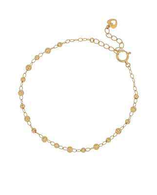 Motif Beaded Yellow Gold Bracelet 